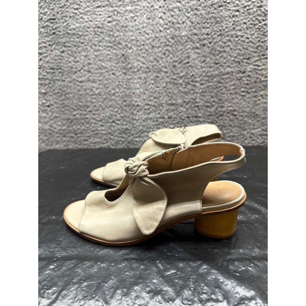 Bernardo Luna Leather Peep Toe Bow Bootie Heel Sandals Tan Womens Size 7.5 M US‎ - Picture 5 of 7